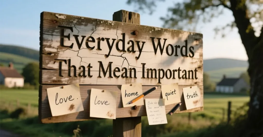Everyday Words That Mean Important