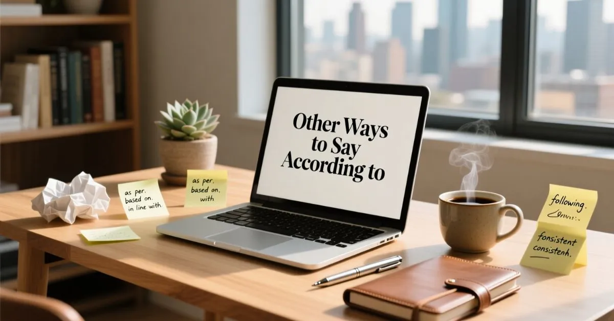 Other ways to say according to