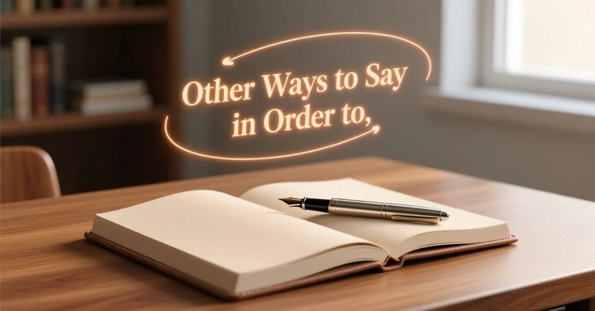 Other Ways to Say in Order to